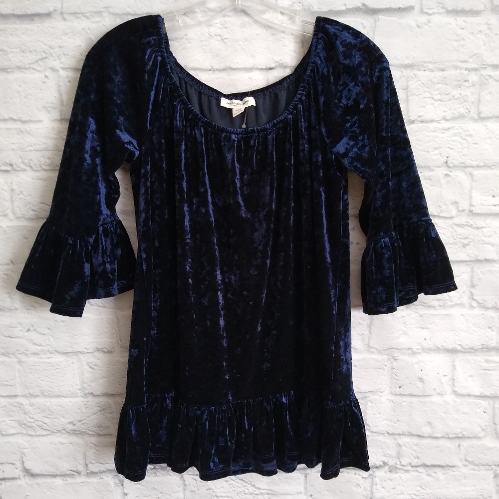 Whimsigoth Crushed Velvety Style Top